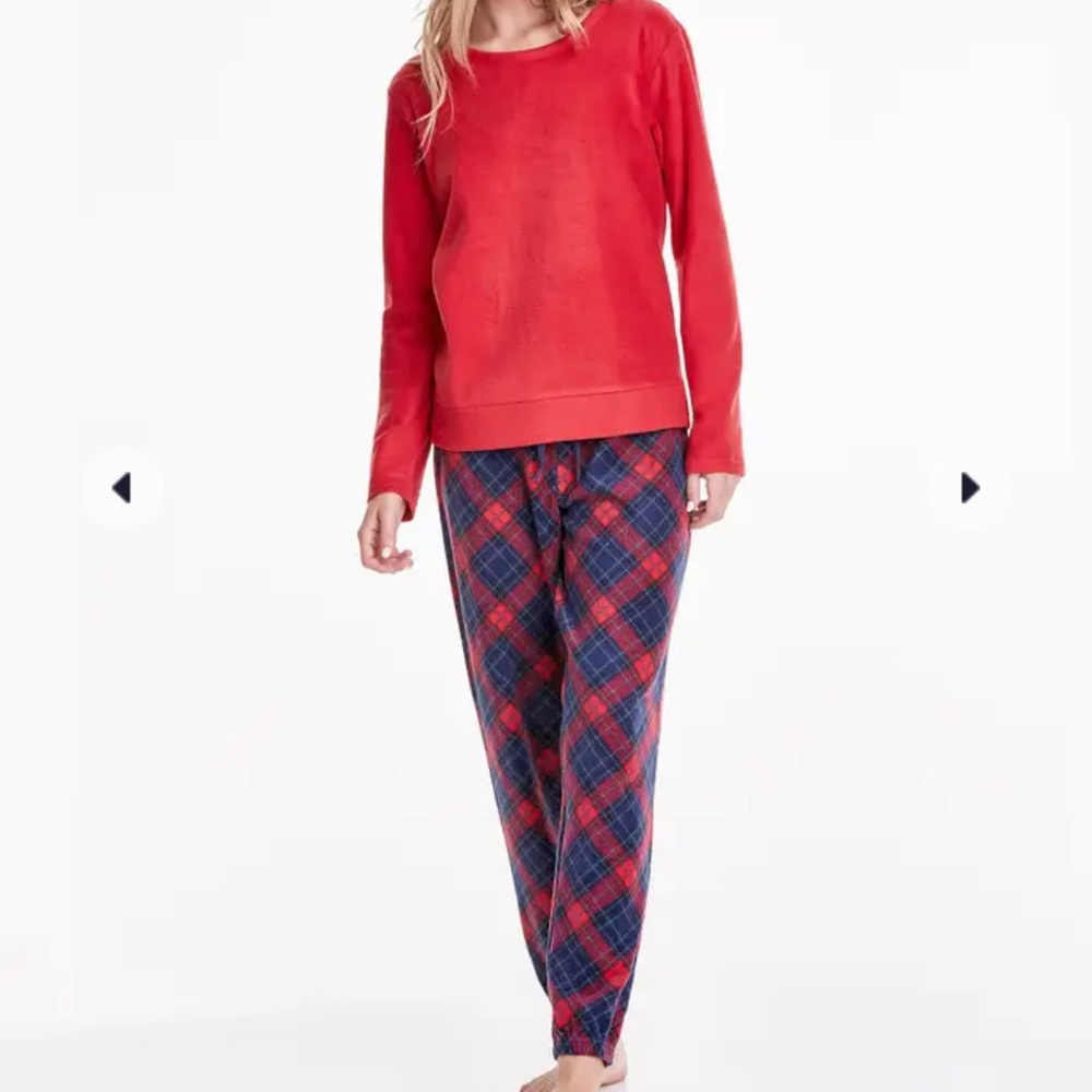 Hanes red flannel pajama set